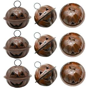 lot 10129 image: Pinenjoy 18Pcs 1.57inch Rusty Pumpkin Jingle Bells 40mm Halloween Bells