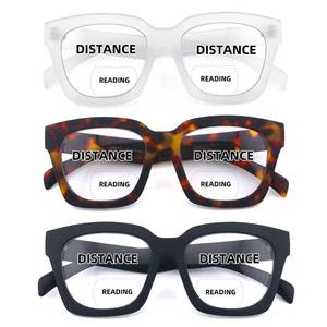 lot 10136 image: HIYANJN Bifocal Reading Glasses For Women Blue Light Computer Readers Clear Top Oversized Fashion Matte Frame Eyeglasses