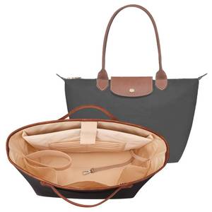 lot 10147 image: KALIDI Organizer Bag Insert For Longchamp Le Pliage L Xtra, Large Pro Black