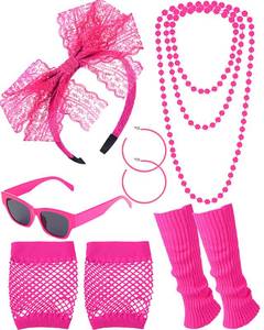 lot 10151 image: Maiteenly 80s Costume Accessories for Women Rose Red