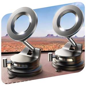 lot 10155 image: LISEN 2 Pack for MagSafe Car Mount 3800gf Strong Magnet&90LBS Suction 360° Adjustable Vacuum Magnetic Phone Holders for Your Car, for iPhone 18 Pro Max 17 16 15 14 13 12 Plus Air All Smartphone