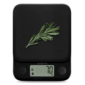 lot 10156 image: NUTRI FIT Food Scale Small Digital Kitchen Scales Weight Grams Ounces Black