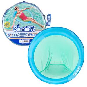 lot 10162 image: SwimWays Spring Float Papasan, Fast-Inflating Round Adult Lounger Ages 15