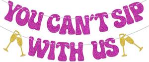 lot 10168 image: You Cant Sip With Us Banner - Mean Girls Party Decorations - Girls Night Decorations Rose Red
