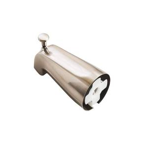 lot 10171 image: SENTO Slip On Nickel Universal Bathroom Tub Spout with Diverter, Durable Heavy Duty Metal Bathtub Faucet with Shower Diverter - 4 Inches 12 Copper Pipe, Satin Nickel