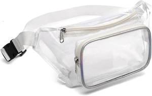 lot 10177 image: Clear Purses for Women - Stadium Approved Fanny Packs, Belt Bags, Crossbody Bags (White)