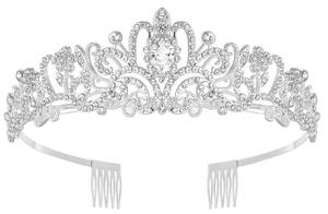 lot 10181 image: Papoopy Tiara Crown for Women, Queen Tiaras for Bridal, Birthday, Silver