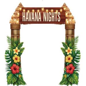 lot 10192 image: Peryiter 3 Pcs Havana Nights Banner with Tape for Birthday Porch Door