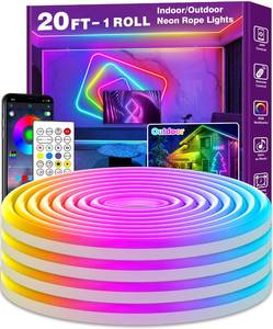 lot 10200 image: AILBTON 20Ft Neon Rope Lights,Flexible Led Rope Lights Control with AppRemote,Multiple Modes Music Sync Gaming RGB Led Neon Lights for Bedroom Outdoor