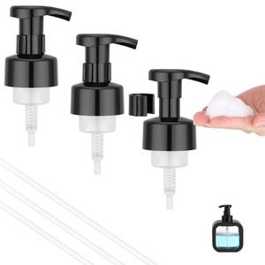 lot 10202 image: Segbeauty 3pcs Black Foam Pump Replacement for Soap Dispenser, Bathroom Foaming Hand Soap Pump Replacement for Foamer Bottle, 42 Thread Size Kitchen Face Hand Wash Foaming Bottle Lid Reusable