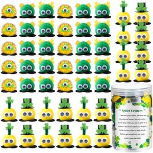 lot 10213 image: 50 Pcs 1 Inch Quiet Critters Pom Poms with Storage Jar, Sea Urchin Fuzzy Pom Pom Classroom Management Tools, Behavior Reward Toys for Kids Homeschooling & Educational Activities