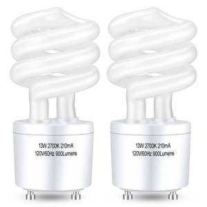 lot 10227 image: Winkcao CFL Light Bulbs GU24 Base T3 Spiral 13W 2700K Warm White (2-Pack)