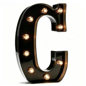 lot 10236 image: Pooqla Black Light Up Letter C, Marquee Letters Black Room Decor