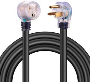 lot 11644 image: Miady 25ft 50AMP Welder Extension Cord, 8 Gauge Heavy Duty Industrial NEMA 6-50 Welding Machine Cord with Lighted End, ETL Approved