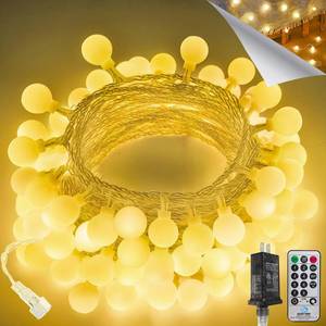lot 11652 image: Connectable 43FT 100LED Globe String Lights Indoor, Fairy Lights Plug in