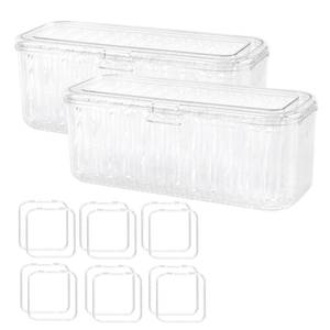 lot 11658 image: JAPCHET 24 PCS 3.3 Inch Press on Nail Organizer, Clear Storage Box with 2 Big Storage Box for Nails Display Home Salon