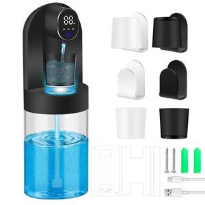 lot 11659 image: Automatic Mouthwash Dispenser for Bathroom, 20.29 oz Touchless Smart Wall-Mounted Mouth Wash Dispensers, 4 Magnetic Cups, 4 Dispensing Modes, Hands-Free Bathroom Accessories for Home Kids Family-Black