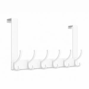 lot 11672 image: Heavy Duty Over The Door Hooks, Door Hanger with Reinforced 2.8mm Baseplate, 9mm Wide Hook, for Coats Towels Robes Bags, 12 Hooks, Fits 1-34 Doors, Bedroom Bathroom Storage, Glossy White