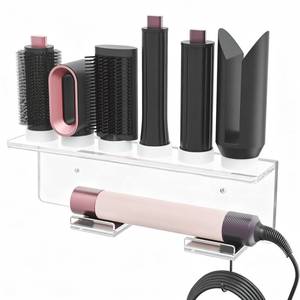 lot 11674 image: Affogato Wall Mount Holder Compatible with All Dyson Airwrap Styler Accessories, Upgraded Acrylic 6 Holes Storage Organizer Rack for Bathroom