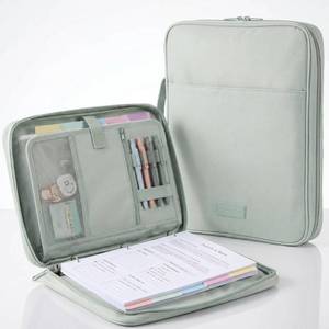 lot 11676 image: Sturdy 3 Ring Zipper Binder with Strap for School - 1 Inch, 5-Tab Dividers