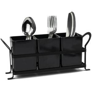 lot 11685 image: KAQAHIDO Utensil Caddy with Drain Holes, Black