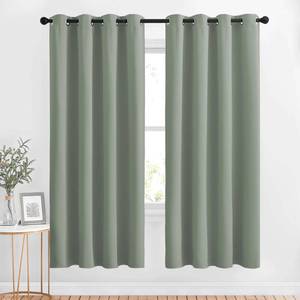 lot 11687 image: NICETOWN Blackout Curtains 72 inches Long 2 Panels Set - Grommet Thermal Insulated Room Darkening Solid Drapes Sound & Light Blocking for BedroomLiving Room, Sage Green, W52 x L72