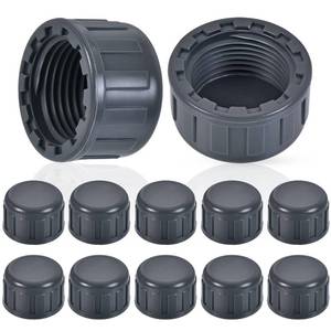 lot 12217 image: 12 PVC Sprinkler Cap 12PCS End Female Thread Pipe Plug Adapter for Irrigation, DIY Projects,Sprinkler Head Cap,Plumbing Repair,Sturdy Construction With Easy Installation (12in Gray)