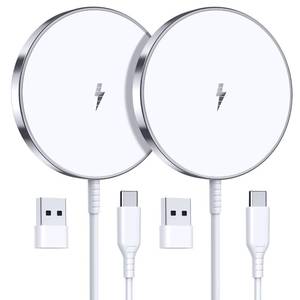 lot 12220 image: Magnetic Wireless Charger, 2-Pack 15W Fast Mag-Safe Stand for iPhone 17-12