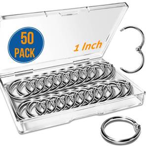 lot 12245 image: JANCAN 50 Pack 1 Inch Binder Rings, Loose Leaf Book Rings for Index Cards
