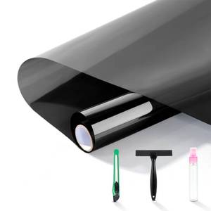 lot 12248 image: FuFin One-Way Window Privacy Film Sun Heat Blocking, 17.5�78.7, Black