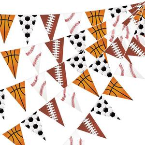 lot 12257 image: HESTYA 5 Pcs 49 Ft Sports Party Decorations Football Pennant Banner
