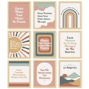 lot 12262 image: 97 Decor Growth Mindset Posters for Classroom, 9 Boho Prints, 8x10