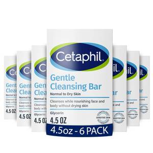 lot 12272 image: Cetaphil Gentle Cleansing Bar Soap, Sensitive & Dry Skin, 4.5oz, 6ct