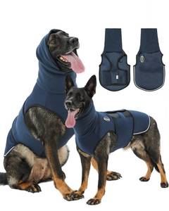 lot 12289 image: Meifsou Dog Anxiety Vest with Hood, Skin-Friendly Thunder Jacket for Dogs, All-in-One Dog Calming Shirt with Hood for Thunder, Fireworks, Separation - Keep Pet Calm Without Medicine, Dark Blue, M