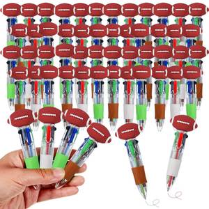 lot 12294 image: Zhirlyn Football Party Favors Football Pens Multicolor Pen in One Cute Fun 4-in-1 Pens Bulk Cool Ballpoint Pens for Birthday Gifts Teacher Supplies (Football, 48)