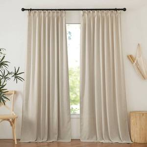 lot 12296 image: NICETOWN Linen Curtains for Bedroom 108 inches Long Light Filtering