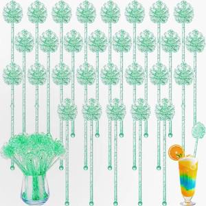 lot 12298 image: Reallnaive 100 Pcs Hawaiian Drink Stirrers Palm Leaf Cocktail Sticks