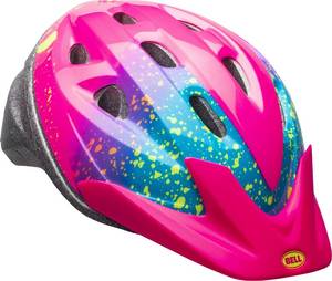 lot 12299 image: Bell Child Rally Bike Helmet - Pink Splatter Stella