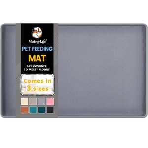 lot 12305 image: MateeyLife Silicone Cat & Dog Food Mat for Floors Waterproof, Anti-Slip Dog Bowl Mats for Food and Water, Pet Feeding Mats with Lip to Prevent Spills, Pet Placemat for Messy Drinkers to Protect Floors