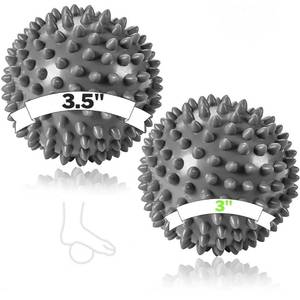 lot 12330 image: Plantar Fasciitis Foot Massage Ball for Pain Relief - Firm & Spikey Set of 2 - Spiky Reflexology, Neck, Trigger Point Therapy, Myofascial Pain Massage On Sore Muscles - Manual Massager for Back, Feet