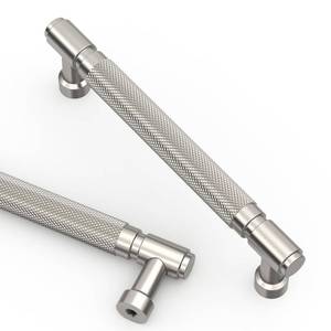lot 12343 image: Asidrama 10 Pack 5 Inch(128mm) Brushed Satin Nickel Cabinet Pulls Knurled Kitchen Cabinet Handles, Cabinet Pulls Kitchen Cabinet Hardware for Cupboard Drawer Pulls