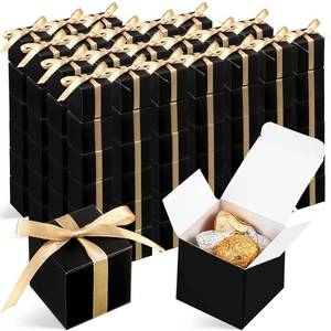 lot 12353 image: Jutom Black 100 Pcs Mini Favor Boxes, 2 x 2 x 2 Inch