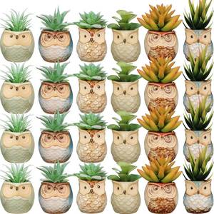 lot 13894 image: Nitial 24 Pack Pots Mini Small Owl Succulent Plant Pots, Classic, 2 Sizes