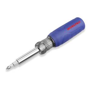 lot 13896 image: WORKPRO 11-in-1 ScrewdriverNut Driver Set Tool Comfort Grip, All in One Multi-bit, Portable Screw-driver, 8 Bits (PhilipsSlottedTorxSquare), 3 Nut Driver Sizes