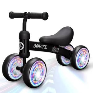lot 13903 image: Bobike Baby Balance Bike Toys for 12-36 Months Kids Toy Boy and Girls Gifts Toddler Best First Birthday Gift Children Walker No Pedal Infant 4 Wheels Bicycle (Colorful, Black-Light)