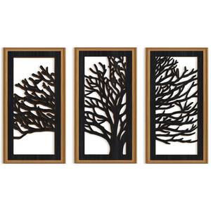 lot 13905 image: Celestdeco 3 Pcs Black Tree Wall Decor Boho Modern Nature Artwork Tree of Life Wood Wall Art Branch Silhouette Laser Art Decor for Living Room Bedroom Office 7.9 x15.8 Inch