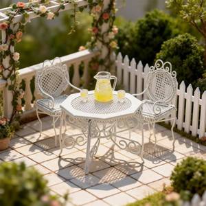 lot 13925 image: Chambery Dollhouse Metal Bistro Set with Pitcher