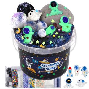 lot 14333 image: Astronaut Galaxy Slime for Kids, Big Slime Bucket with Clay, Glow in The Dark Slimes Kit for Girls and Boys Ages 8-12, Slimes Party Favors for Birthday Easter, Sensory DIY Toys