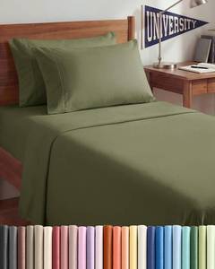 lot 14338 image: CGK Twin XL 4 Piece Sheet Set - College Dorm Room Essentials -