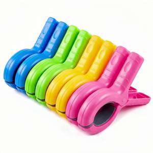 lot 14345 image: Enhanced 2026 Storage Bag Included, 8 Pcs Large Beach Towel Clips for BeachPoolCruise Chairs, Heavy-Duty, Clothes pins, Windproof, 4 Bright Colors